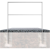 Lean-on hoop of flat bar steel | 80 x 12 mm | with cross bar | total width: 750 mm | hot-dip galvanized